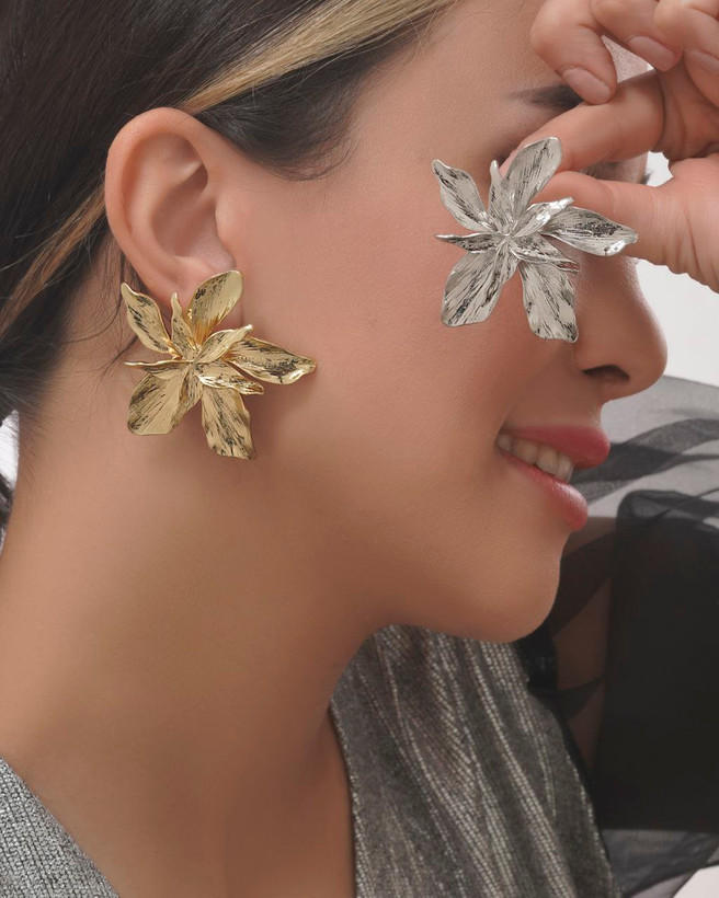 گوشواره مینیمال طرح گل کد ۱۷۱۴